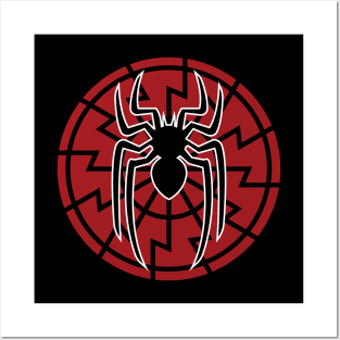 red and black spider emblem. Posters and Art